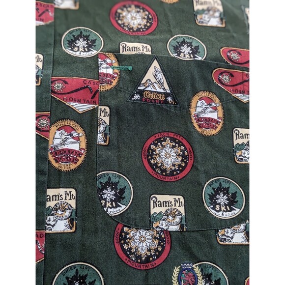 Vtg Y2K 90s Tommy Hilfiger Short Sleeve Button Shirt Ski Destination Men’s SZ M - Picture 5 of 13